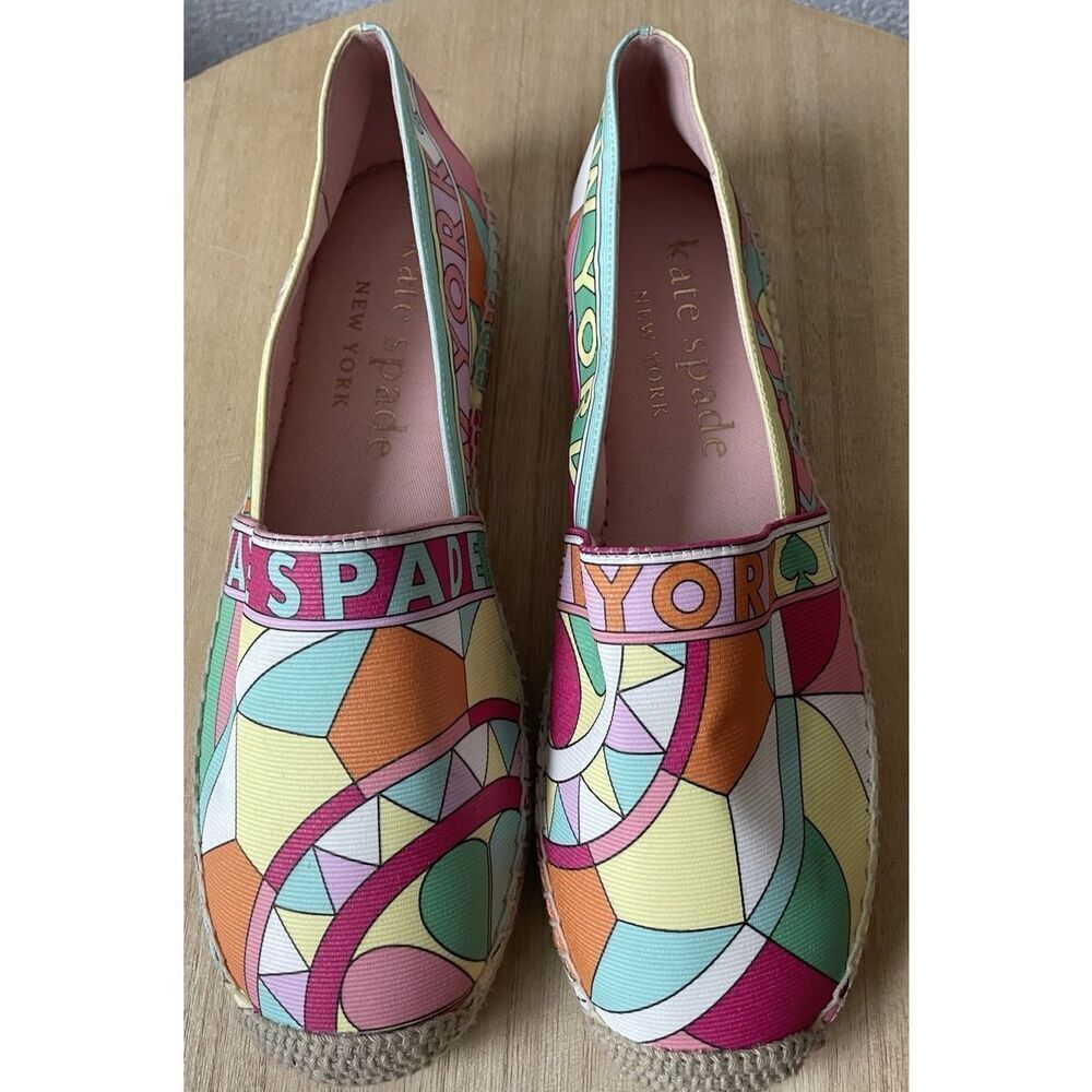 New Kate Spade New York Geo Sun Espadrille Loafer Size 9.5 - Picture 4 of 6